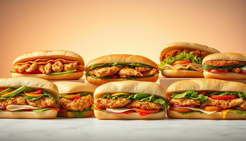 Subway Chicken Sandwich Varieties