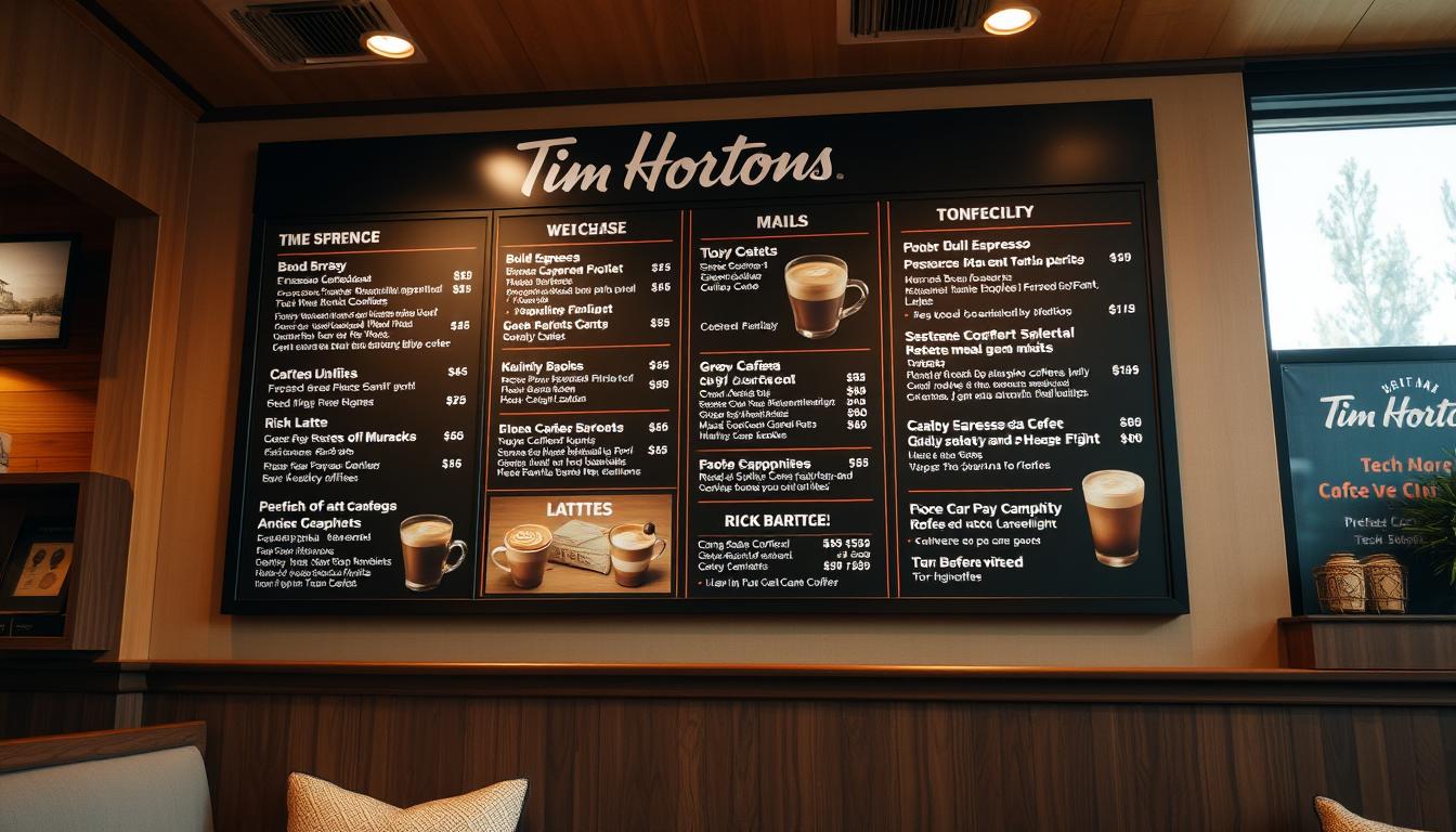 tim hortons coffee menu